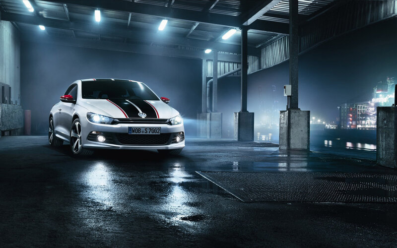White Sports Car — Black, Dramatic, Night