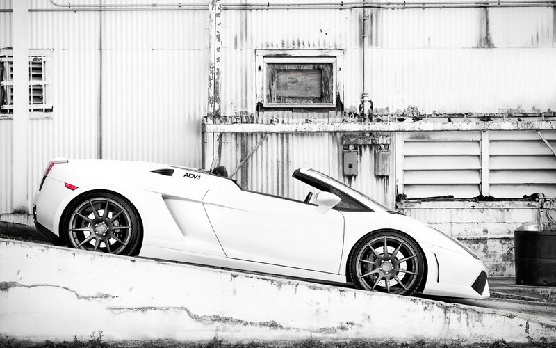 White Sports Car — Black, Dramatic, Photograph
