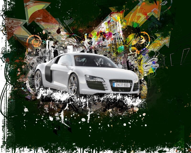 White Sports Car — Black, Dynamic