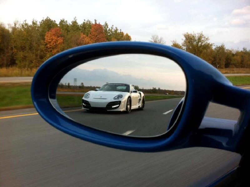 White Sports Car — Blue, Calm