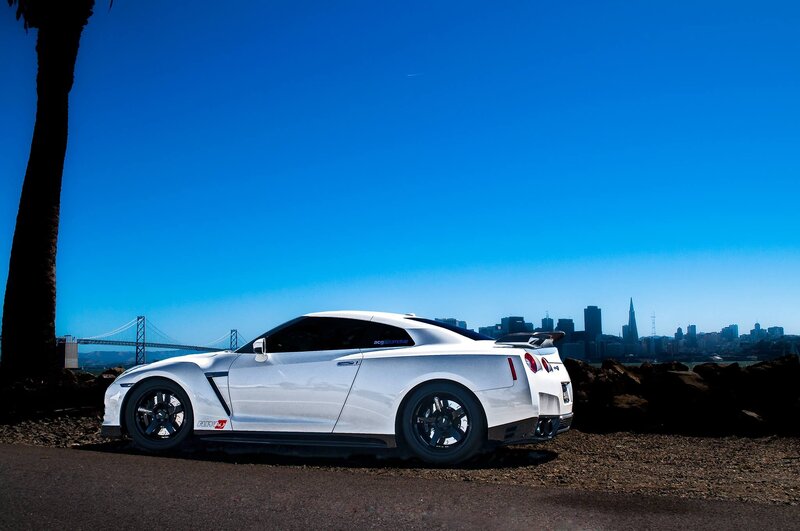 White Sports Car — Blue, Dramatic, Afternoon