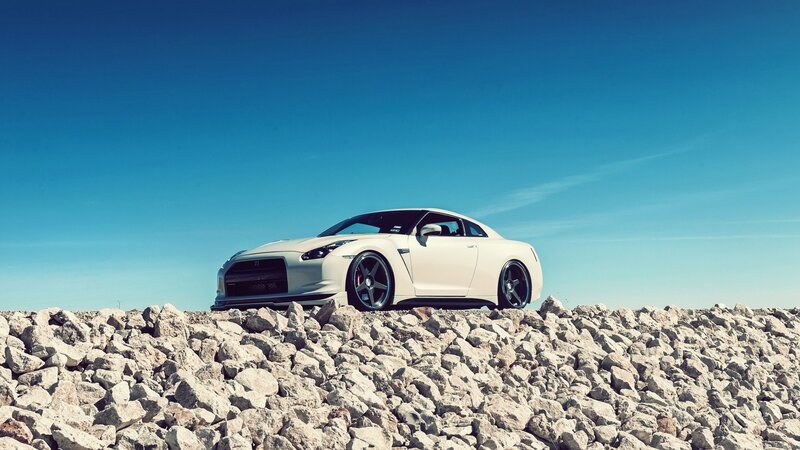 White Sports Car — Blue, Dramatic