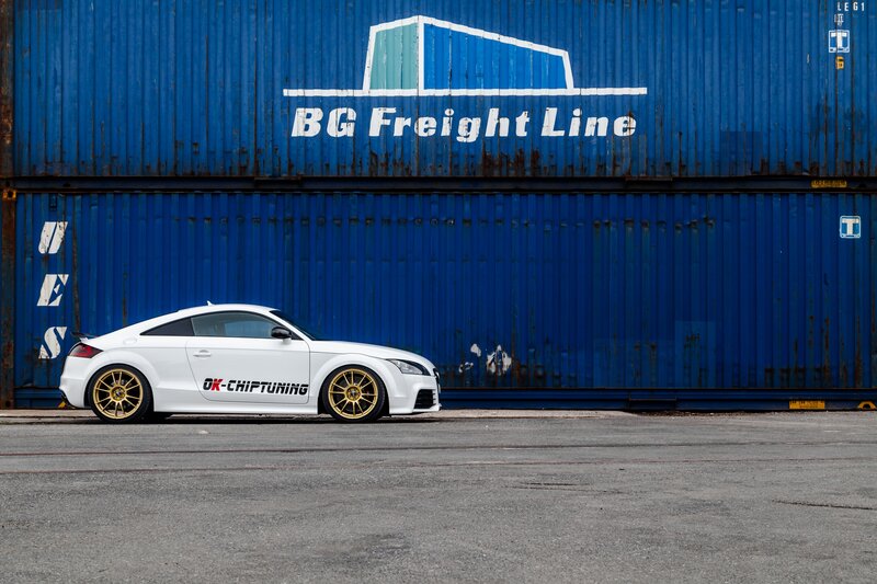 White Sports Car — Blue, Industrial