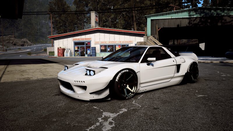 White Sports Car — Calm, Afternoon, 3d Render, Gas Station