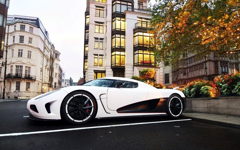 White Sports Car — Calm, Autumn, Photograph