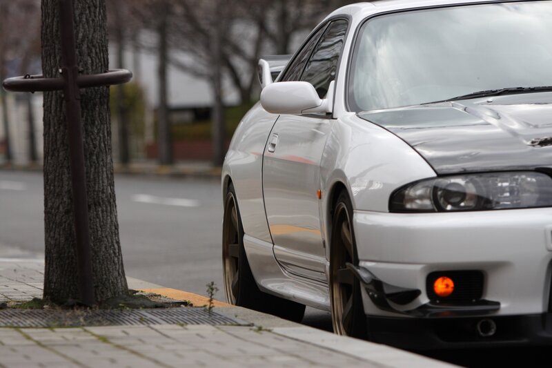 White Sports Car — Calm, Spring, Photograph