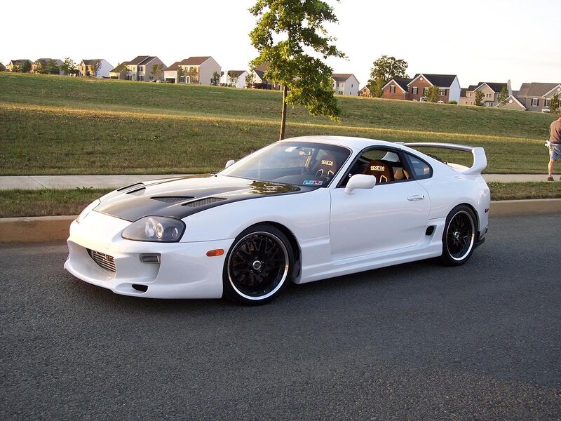 White Sports Car — Calm, Sunset