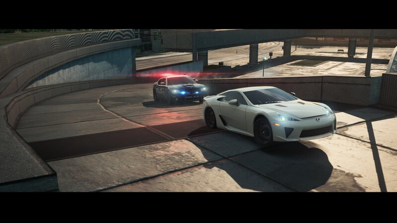 White Sports Car Chase — Tense