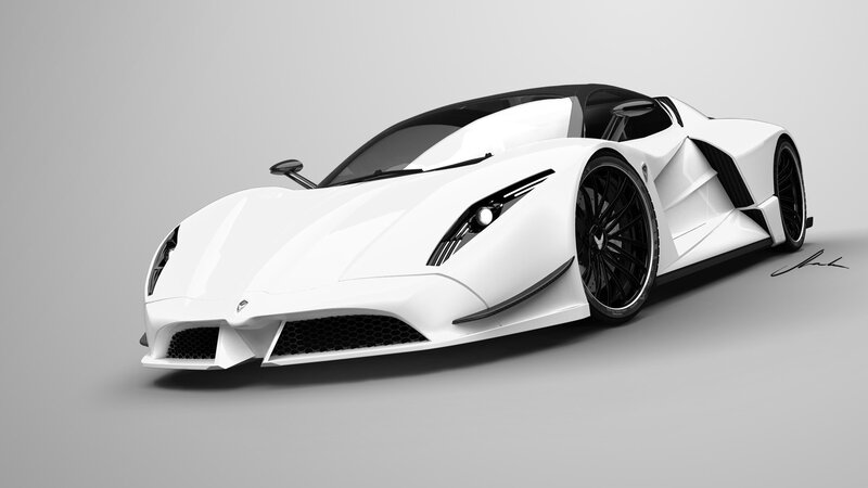 white sports car concept