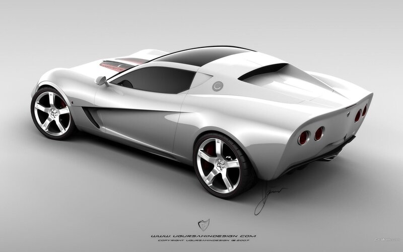 white sports car concept
