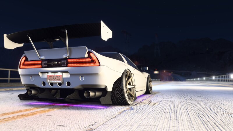 White Sports Car — Dark, Night, 3d Render