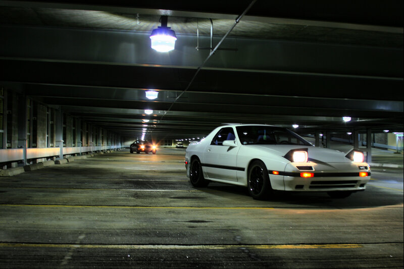 White Sports Car — Dark