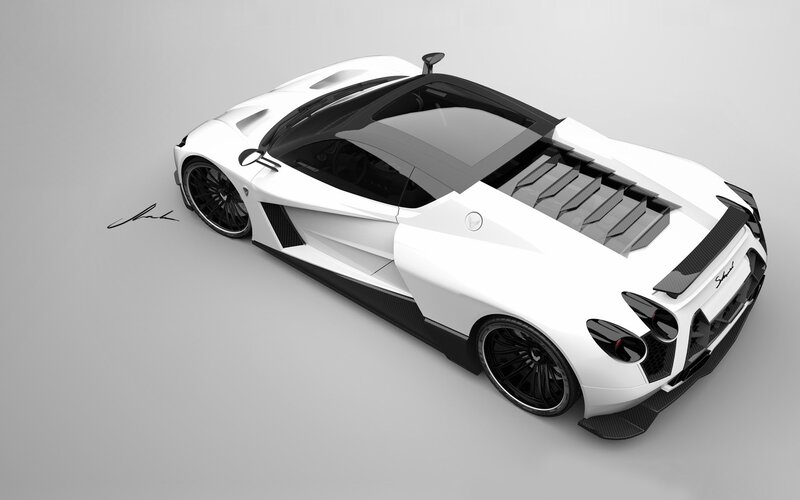 white sports car design