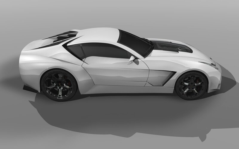 white sports car design