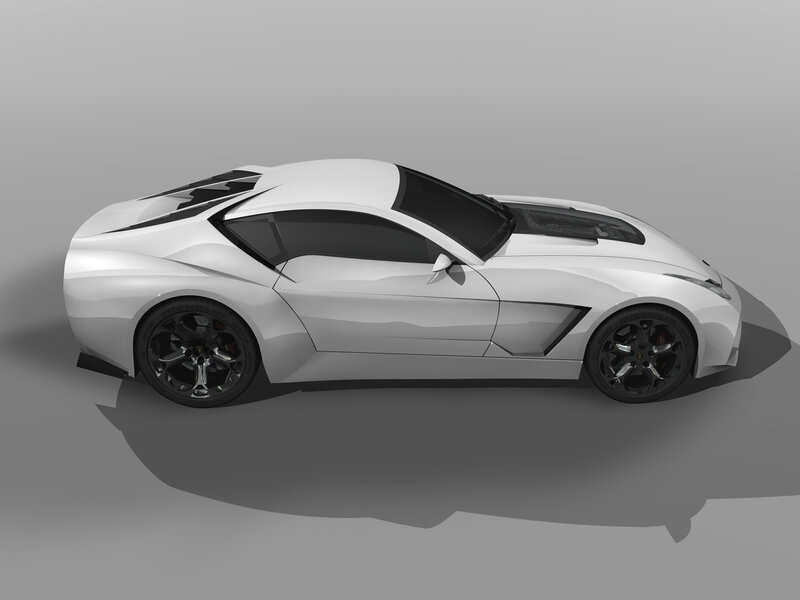 white sports car design