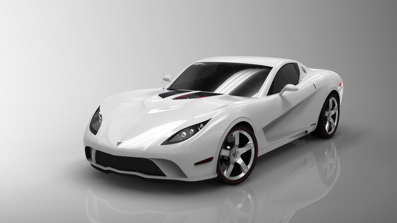 white sports car design