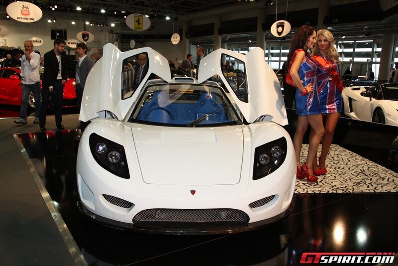 White Sports Car Display