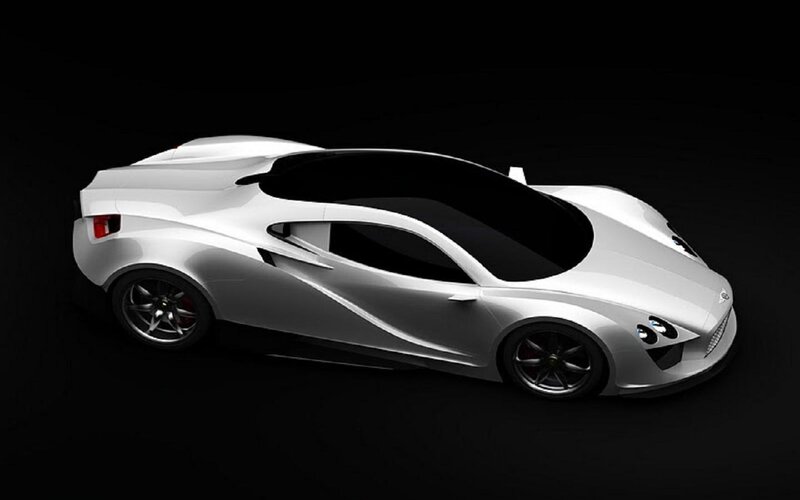 White Sports Car — Dramatic, 3d Render, Black Wheels