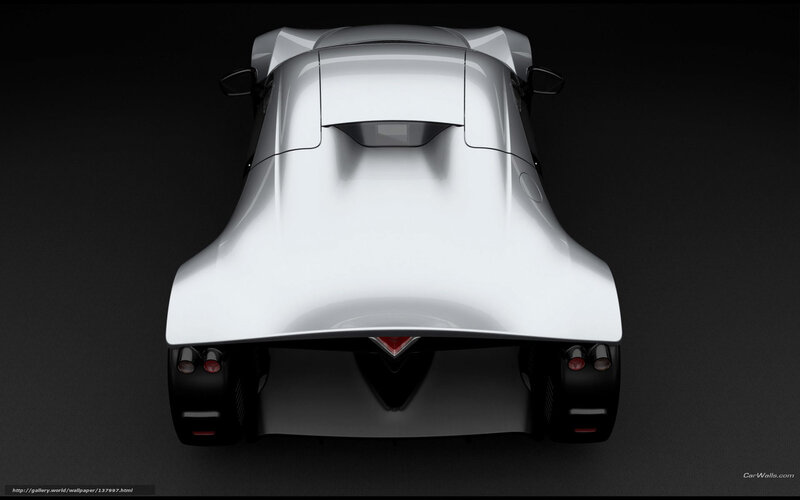 White Sports Car — Dramatic, 3d Render, Exhaust Pipes