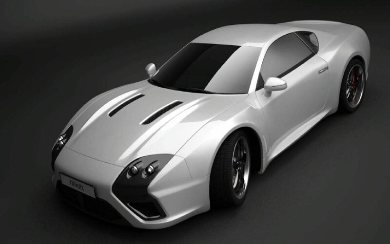 White Sports Car — Dramatic, 3d Render, Hood Vents