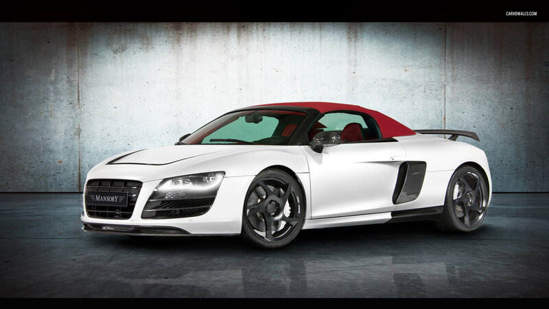 White Sports Car — Dramatic, 3d Render, Red Convertible Top