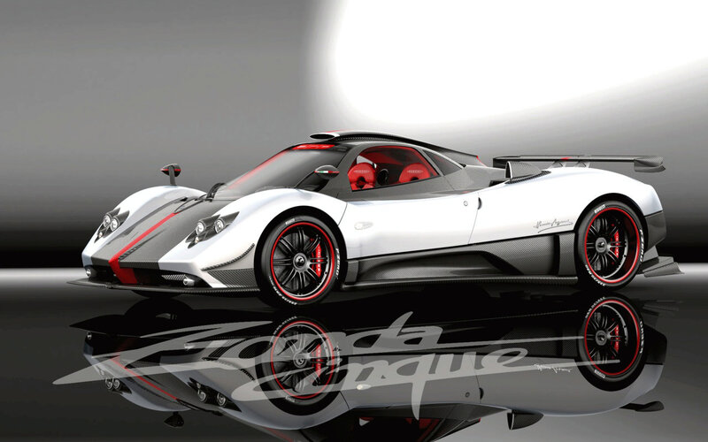 White Sports Car — Dramatic, 3d Render, Red Interior, Carbon Fiber, Wings