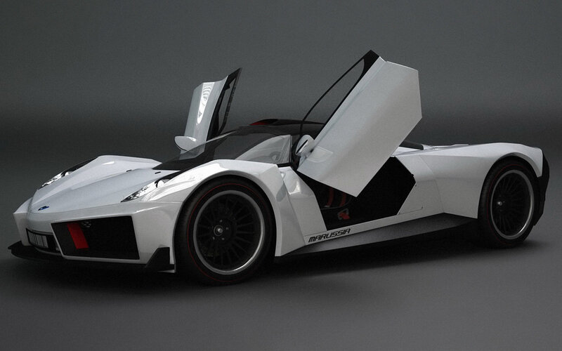 White Sports Car — Dramatic, 3d Render