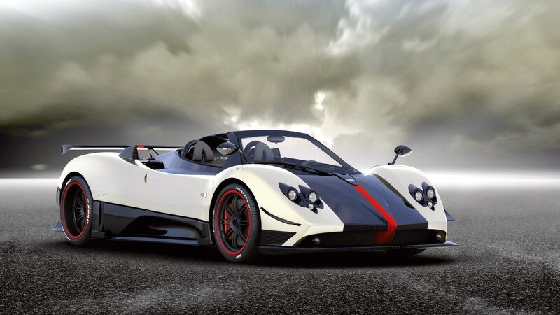White Sports Car — Dramatic, 3d Render, Tires, Sky