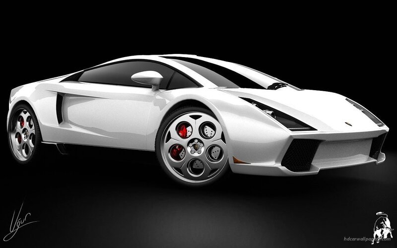 White Sports Car — Dramatic, 3d Render, Wheels, Side Mirror, Logo