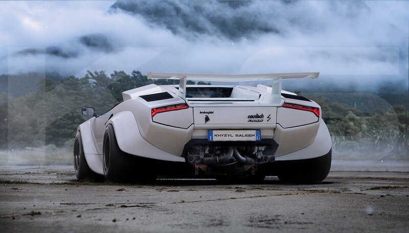 White Sports Car — Dramatic, 3d Render, Wings