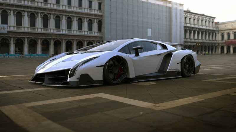 White Sports Car — Dramatic, Afternoon, 3d Render, Building, Square
