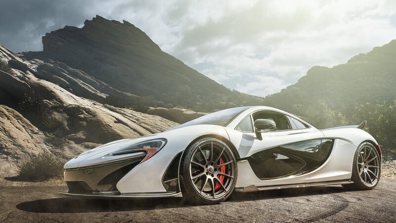 White Sports Car — Dramatic, Afternoon, 3d Render, Mountain