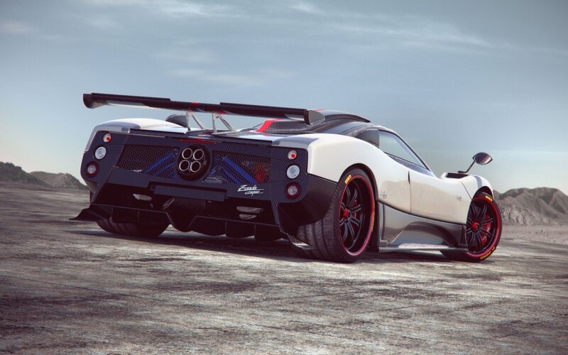White Sports Car — Dramatic, Afternoon, 3d Render, Tire