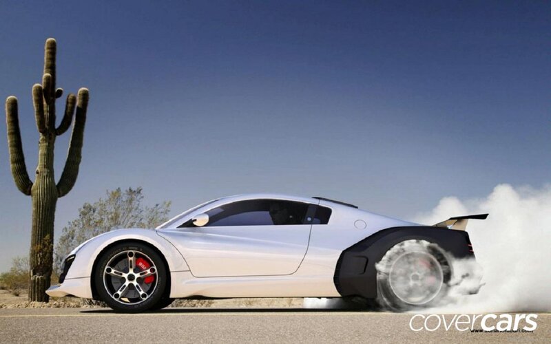 White Sports Car — Dramatic, Afternoon, Digital Art