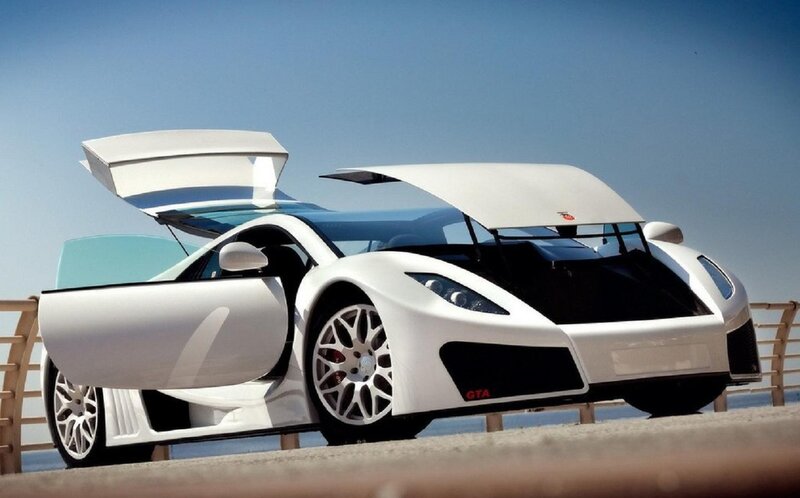 White Sports Car — Dramatic, Afternoon, Photograph, Car Door