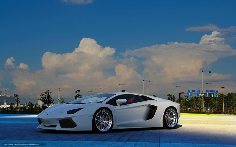 White Sports Car — Dramatic, Afternoon, Photograph, Clouds, Road Signs