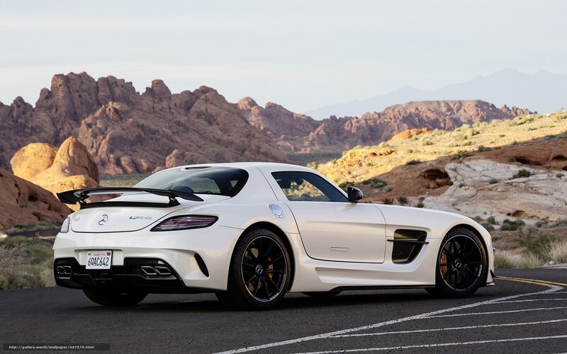 White Sports Car — Dramatic, Afternoon, Photograph, Desert Landscape