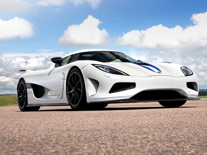White Sports Car — Dramatic, Afternoon, Photograph, Road, Clouds