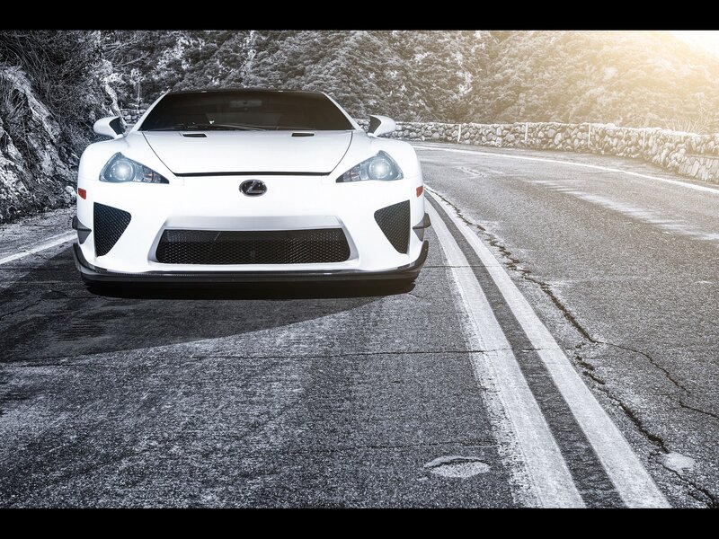 White Sports Car — Dramatic, Afternoon, Photograph, Road, Mountain, Stone Wall