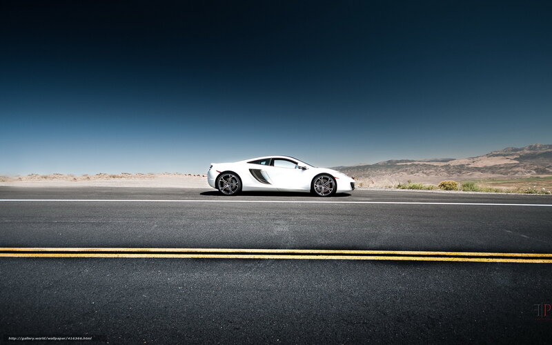 White Sports Car — Dramatic, Afternoon, Photograph, Road, Mountains