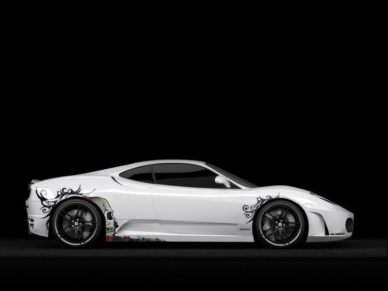 White Sports Car — Dramatic, Digital Art