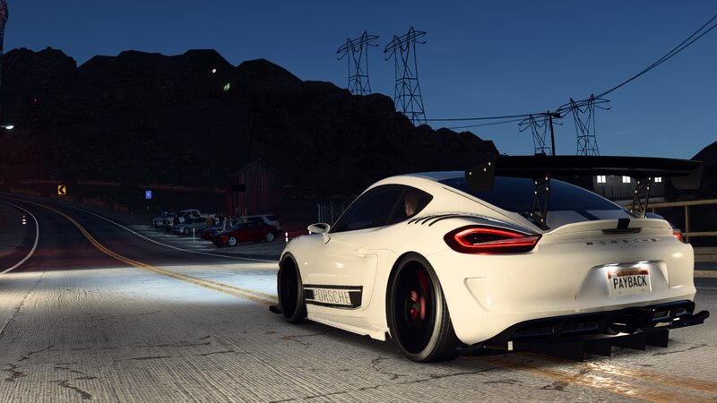 White Sports Car — Dramatic, Night, 3d Render, Road, Mountain