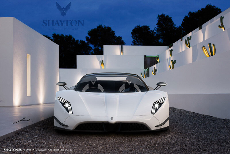 White Sports Car — Dramatic, Night, 3d Render