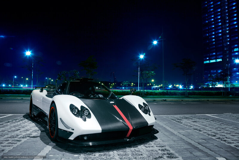 White Sports Car — Dramatic, Night, Photograph, Building, Streetlights