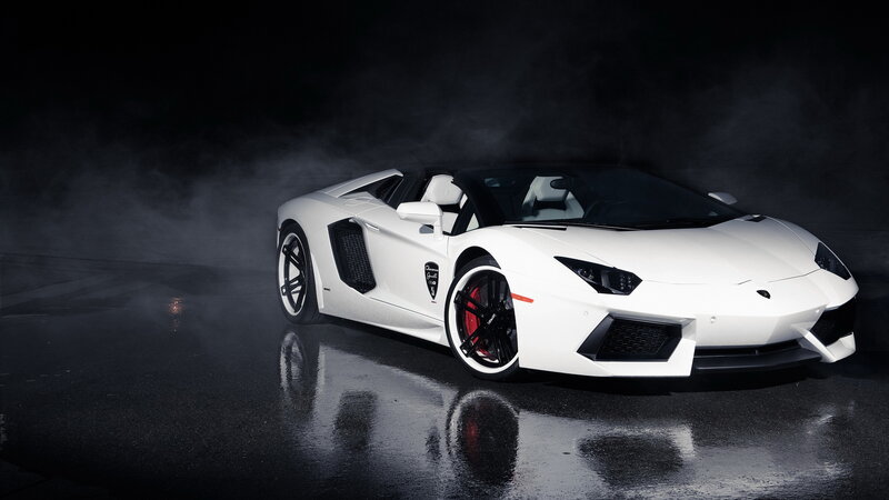 White Sports Car — Dramatic, Night, Photograph, Smoke