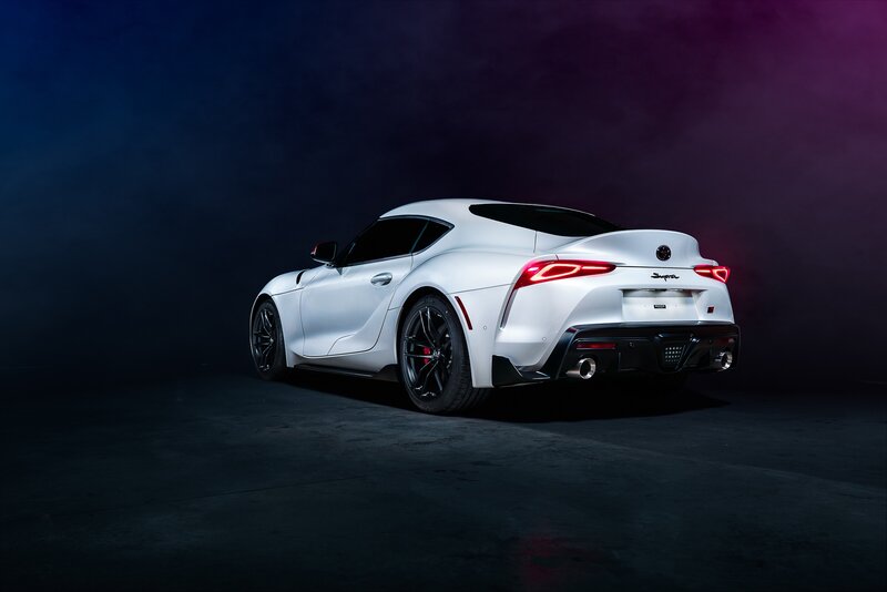White Sports Car — Dramatic, Night, Photograph, Taillights, Exhaust