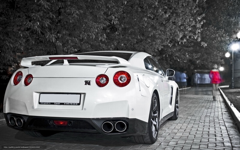 White Sports Car — Dramatic, Night, Photograph, Trees