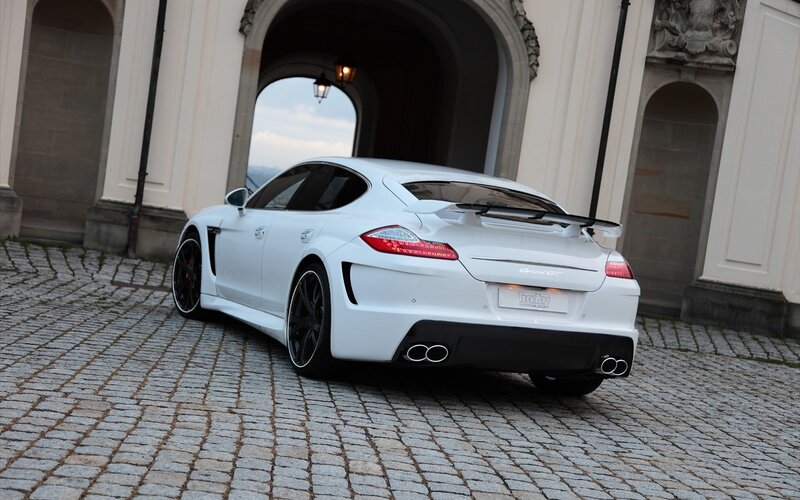 White Sports Car — Dramatic, Photograph, Building, Cobblestones