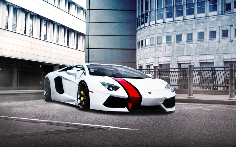 White Sports Car — Dramatic, Photograph, Building, Road