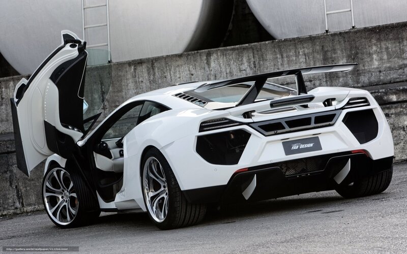 White Sports Car — Dramatic, Photograph, Car Door, Rear Wing, Concrete Wall